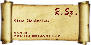 Riez Szabolcs névjegykártya